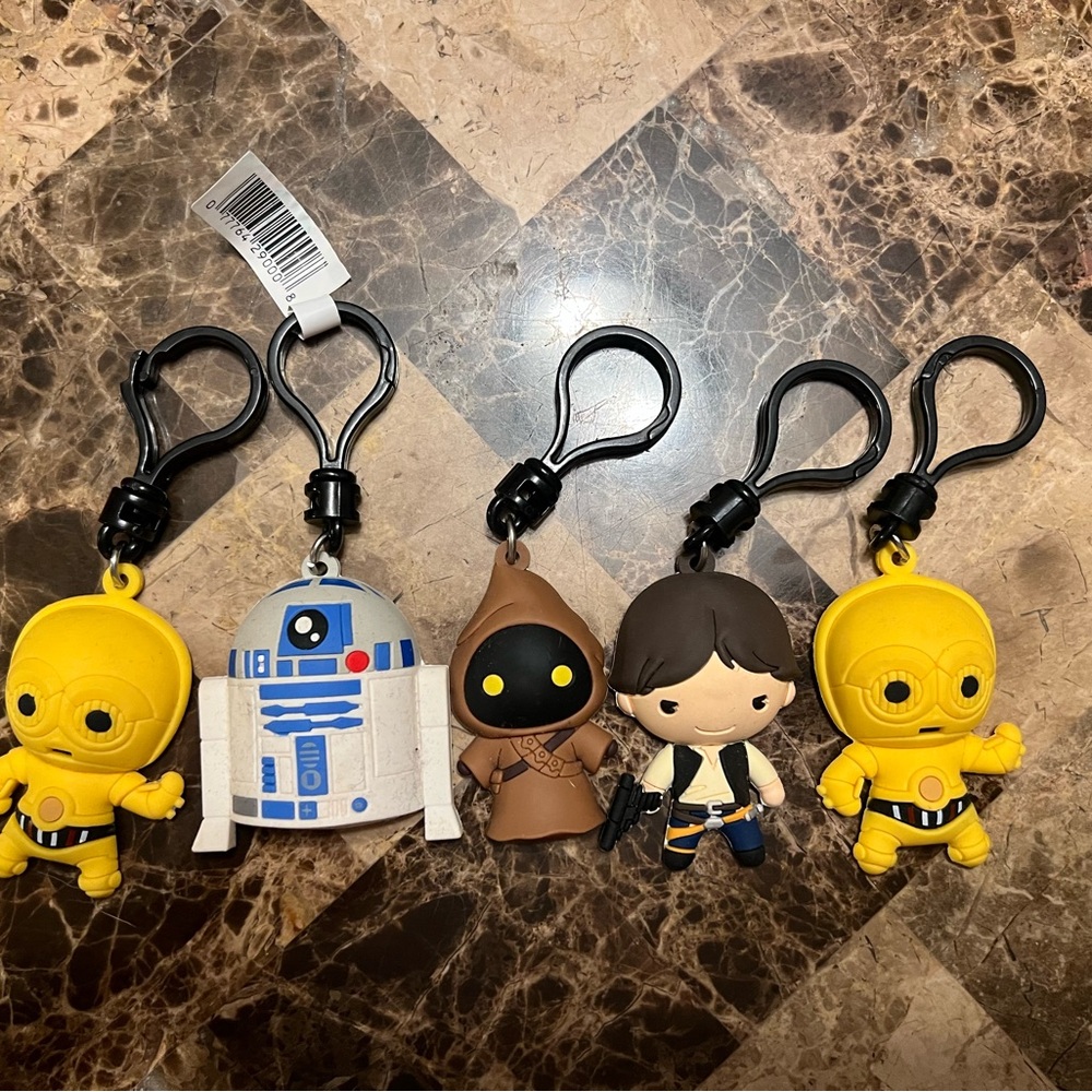 Star Wars Keychain Set - Yellow, Blue, Brown